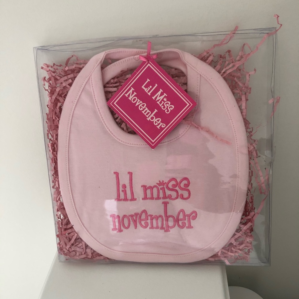 Mudpie lil miss November bib new in box